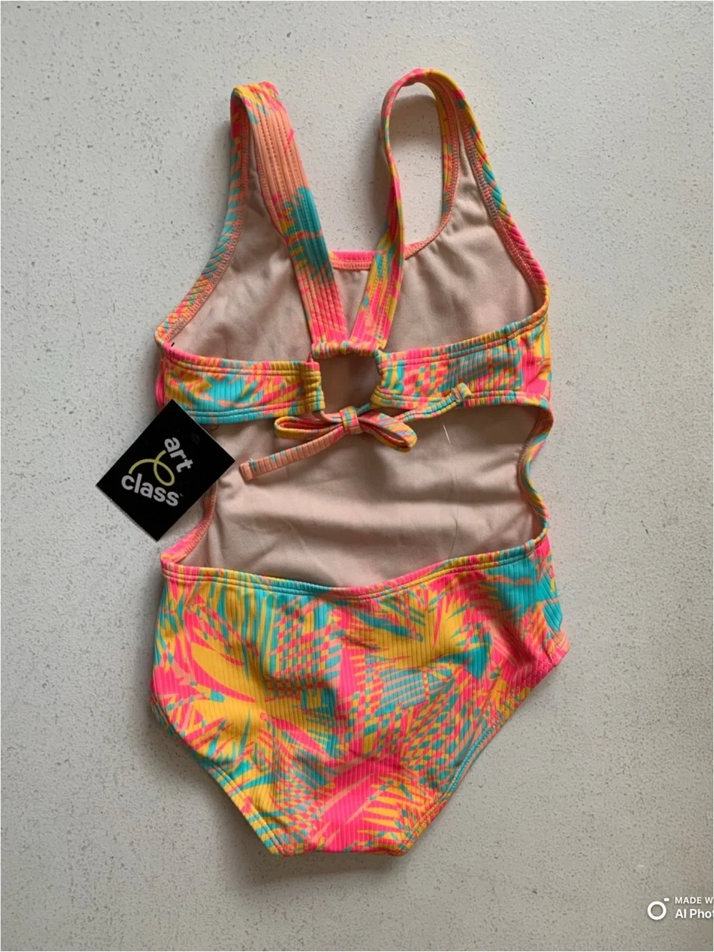 Art Class Girls Bright Tropical One Piece Swimsuit Size XS (4/5) NWT Beach Swim